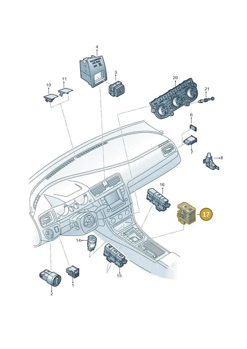 5G0927225DWZU — Volkswagen Golf (2016-2020) diagram 746941500, position 17