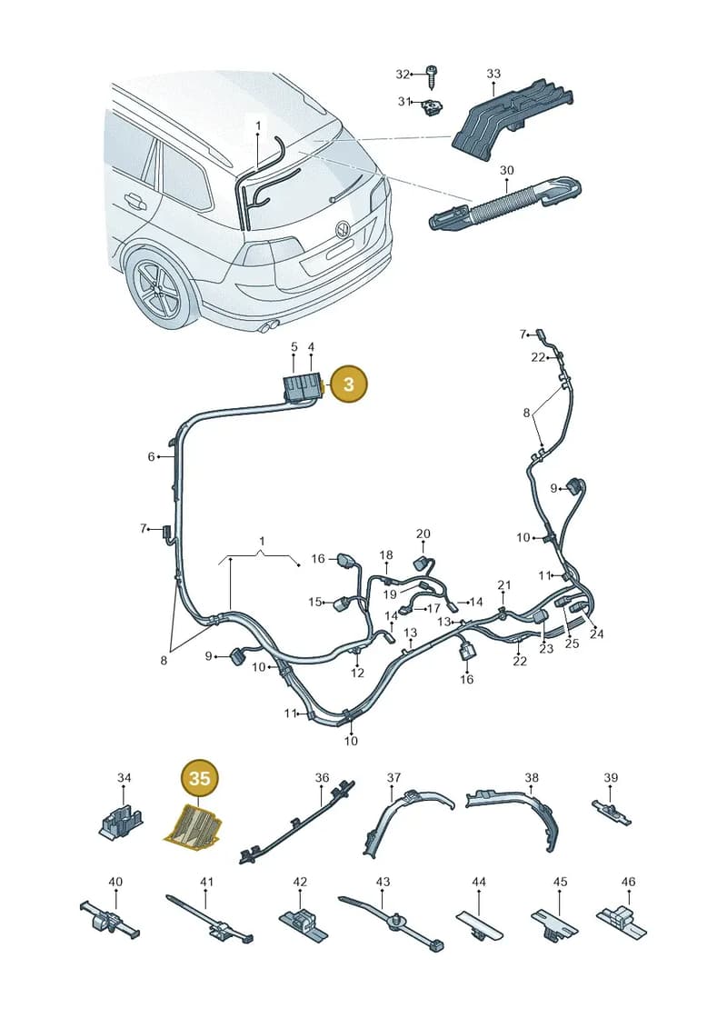 5G0937545 — Volkswagen Golf (2016-2020) diagram 827972880, position 3+35