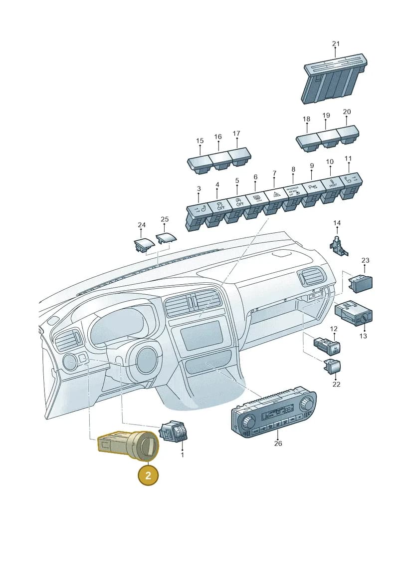 5G0941431AGWZU — Volkswagen Polo 1.4 BlueMotion (2014-2017) diagram 773941500, position 2