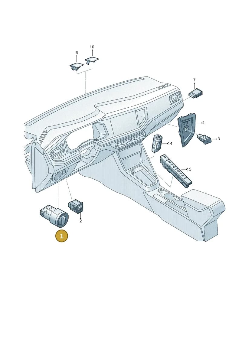 5G0941431AGWZU — Volkswagen Polo 1.0 BlueMotion (2017-2024) diagram 837941500, position 1