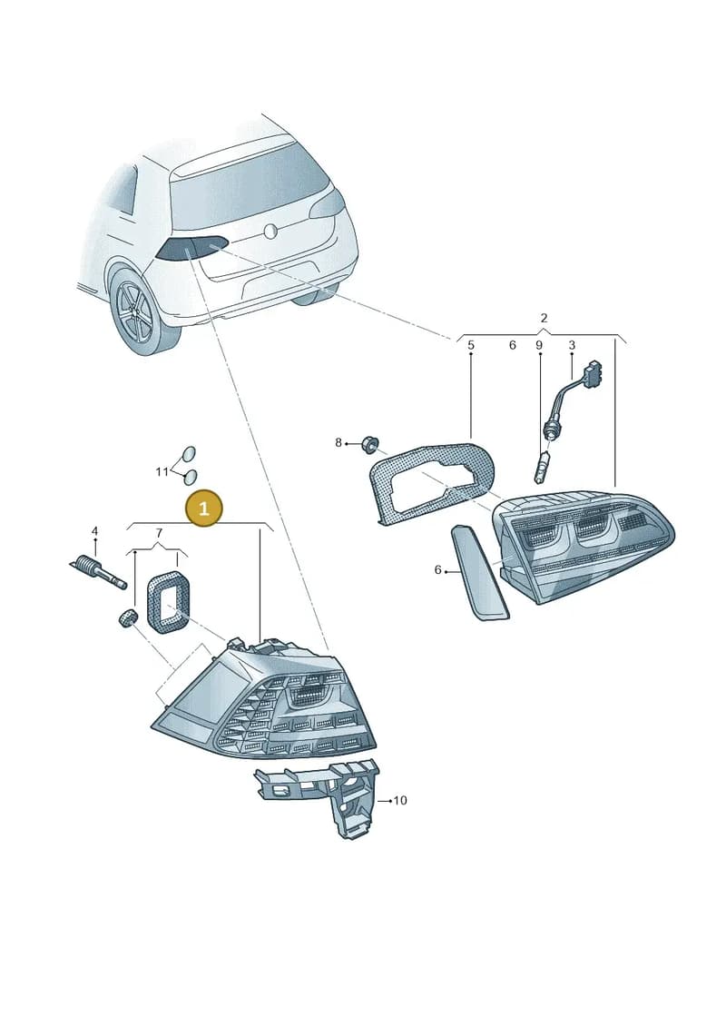 5G0945208 — Volkswagen Golf (2015-2019) diagram 746945100, position 1