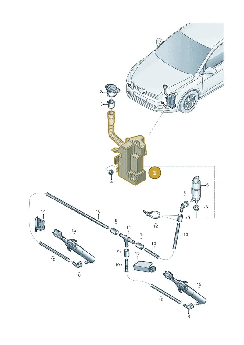 5G0955449F — Volkswagen Golf (2016-2020) diagram 746955300, position 1