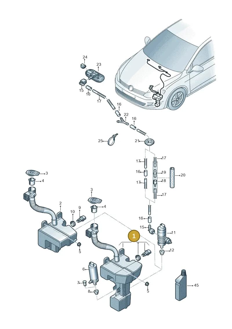 5G0955449F — Volkswagen Golf (2016-2020) diagram 746955100, position 1