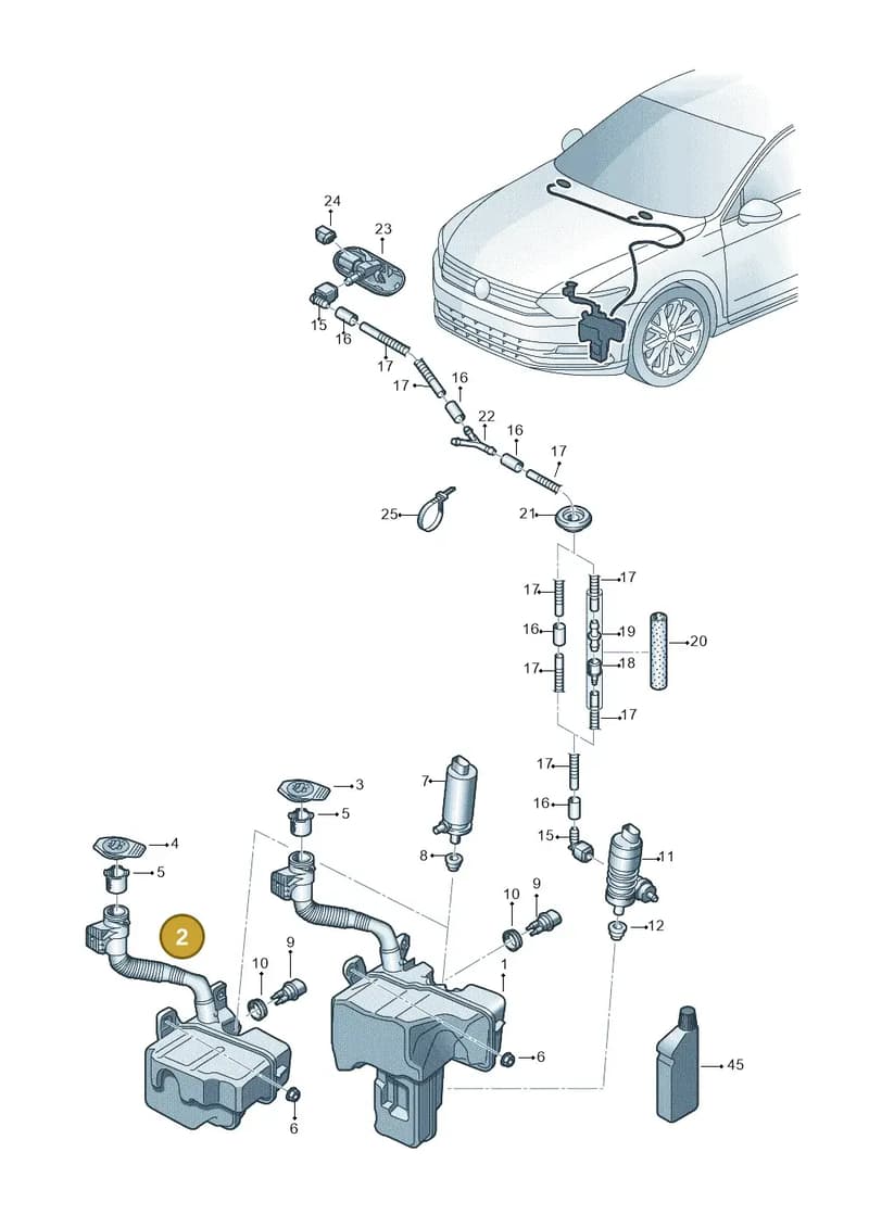 5G0955453J — Volkswagen Passat Saloon (2014-2024) diagram 793955100, position 2