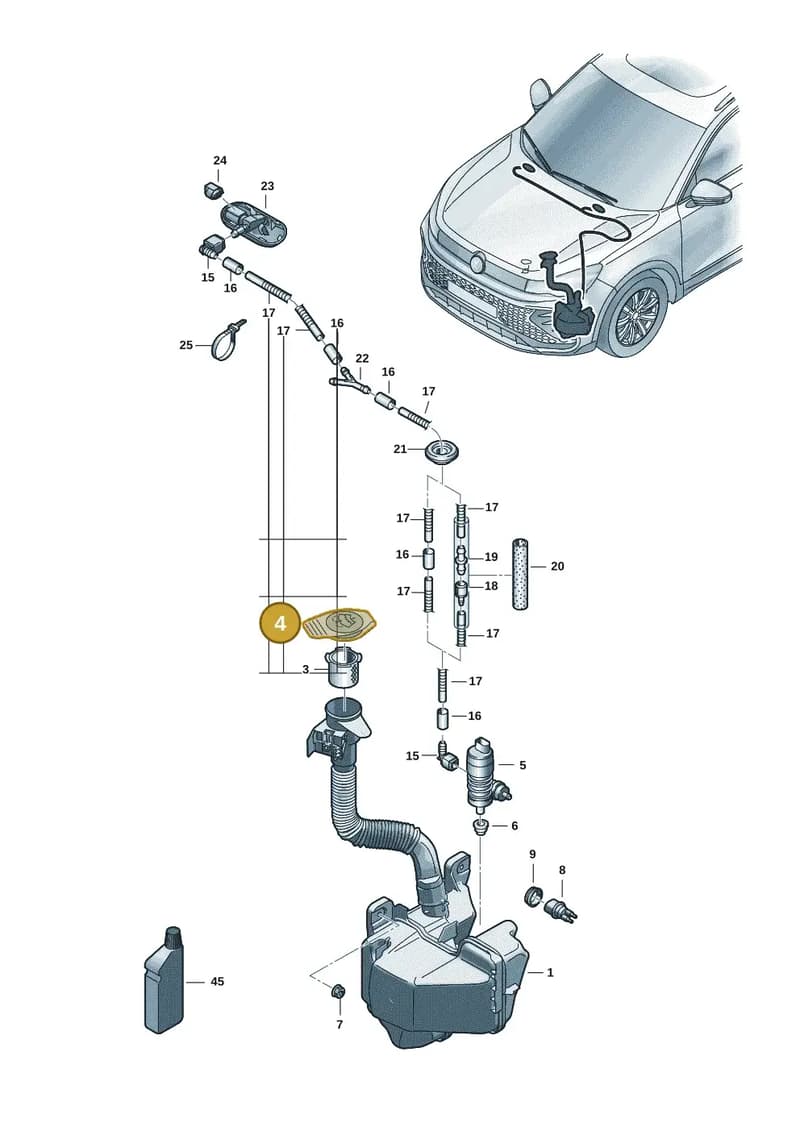 5G0955455 — Volkswagen Tiguan (2023-2025) diagram 57x955100, position 4