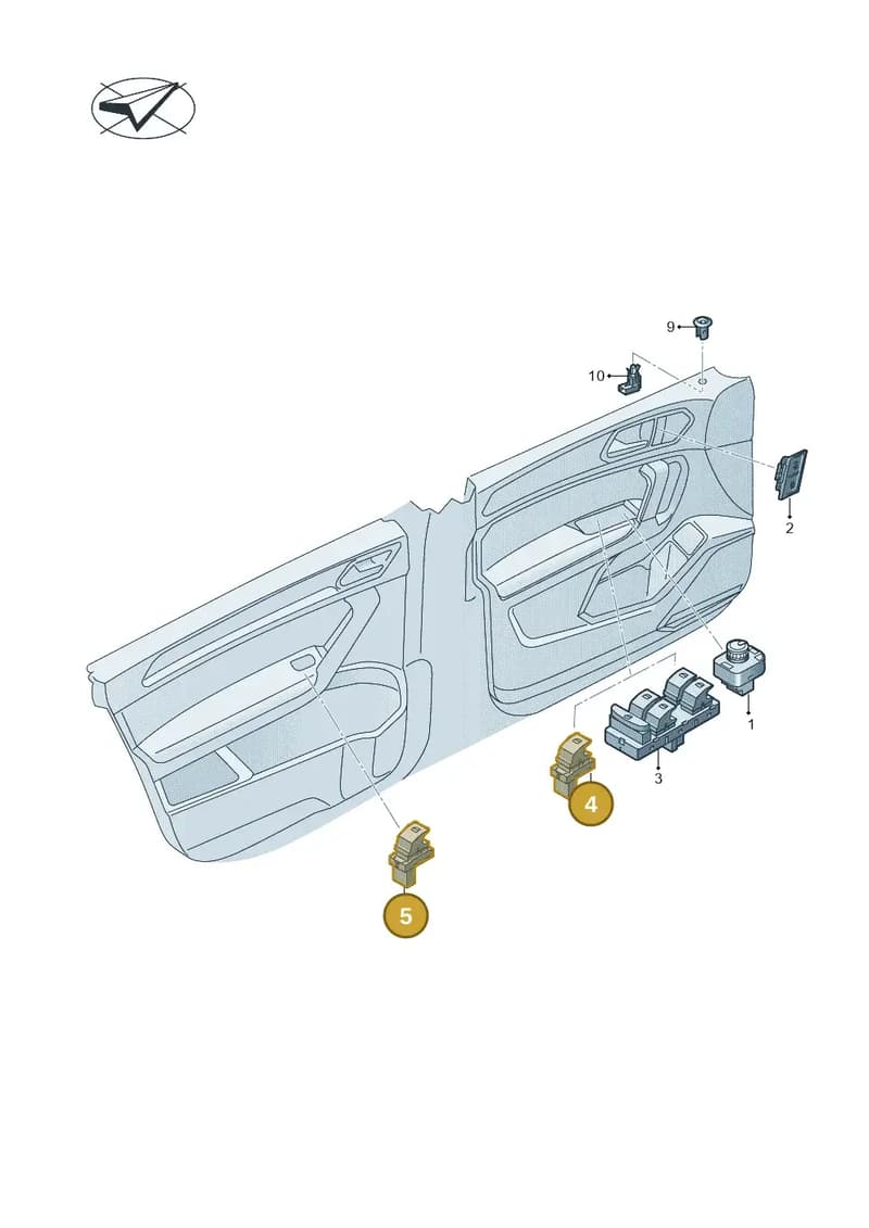 5G0959855PWHS — Volkswagen T-Cross (2018-2025) diagram 587959006, position 4+5