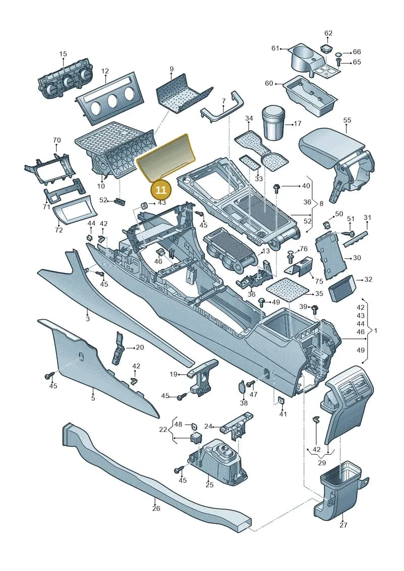 5G1857337GWUX — Volkswagen Golf (2016-2020) diagram 763863550, position 11