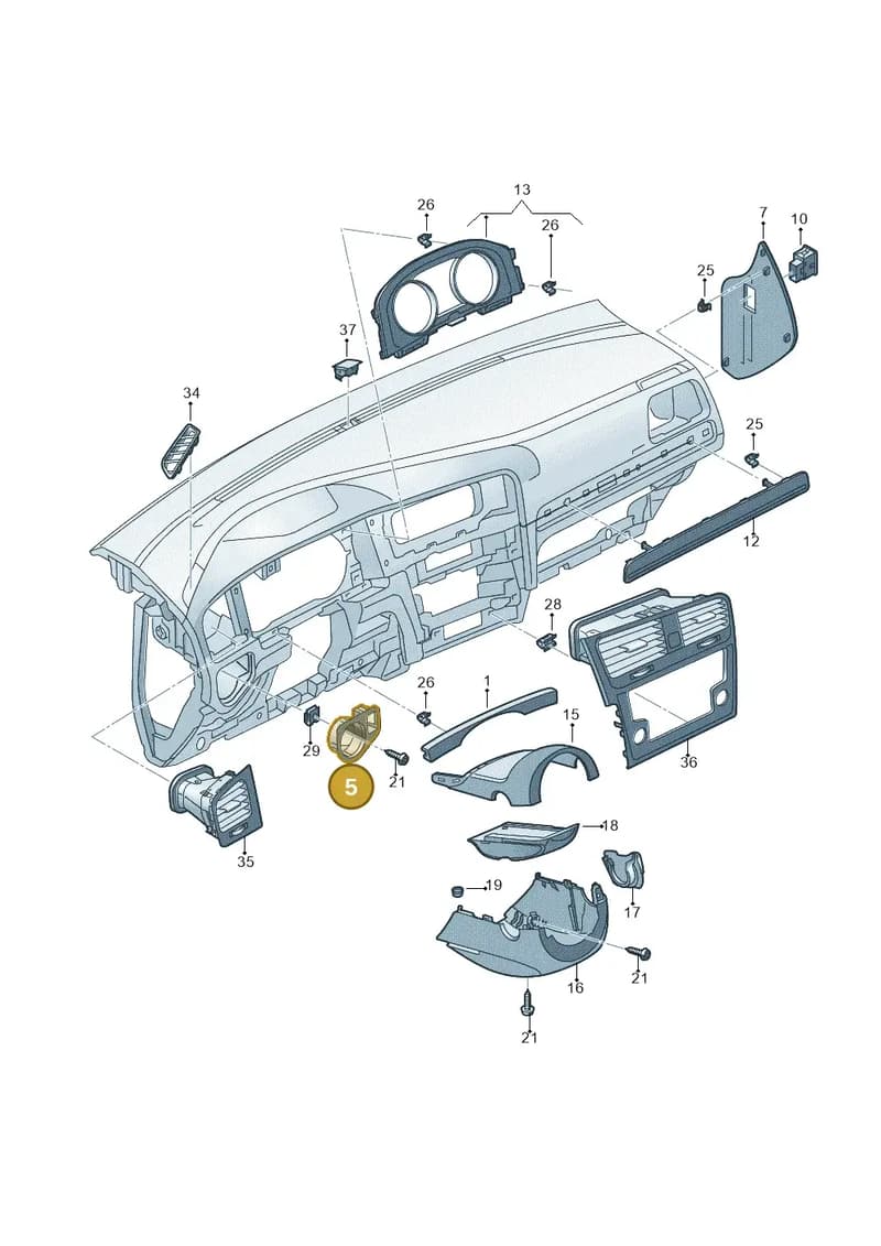 5G1858060BYI2 — Volkswagen Golf 1.4 BlueMotion (2012-2017) diagram 746857100, position 5