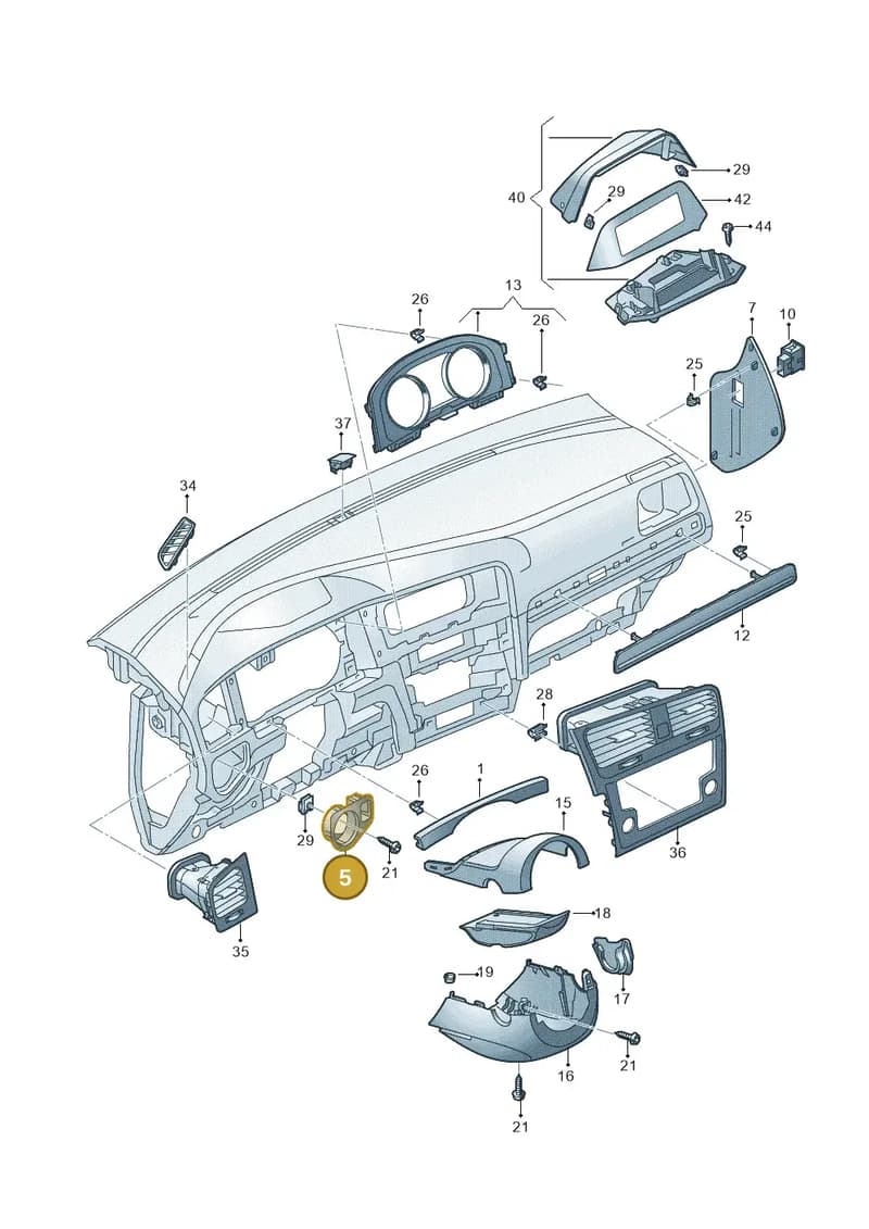 5G1858060BYI2 — Volkswagen Golf (2016-2020) diagram 763857100, position 5