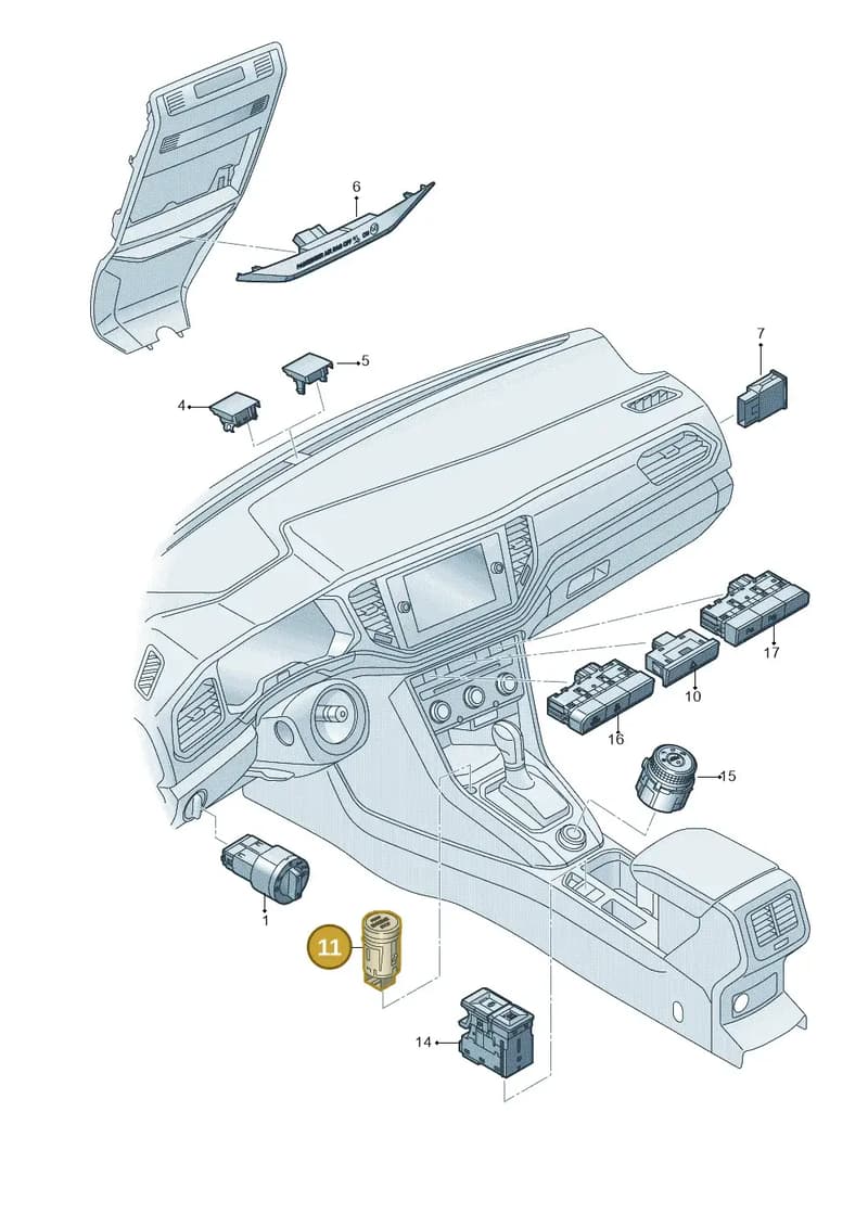 5G1959839B3Q7 — Volkswagen T-Roc (2017-2025) diagram 813941500, position 11