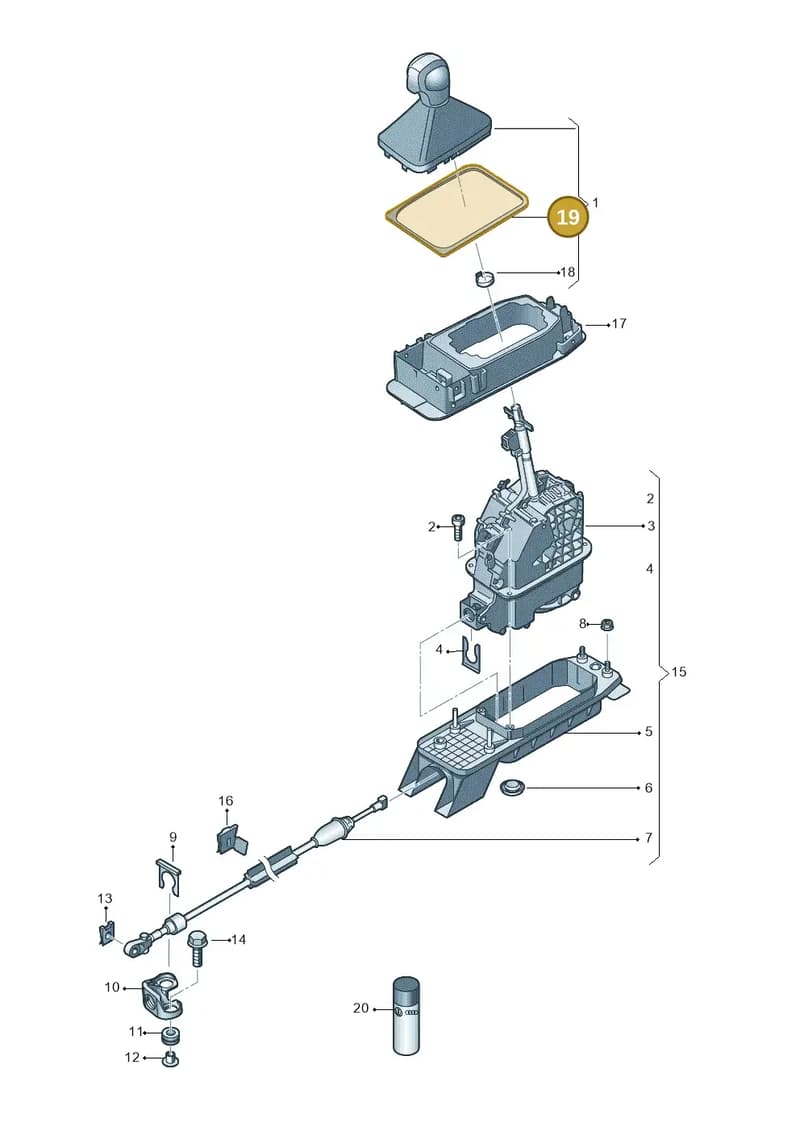 5G27134563DP — Volkswagen Golf (2016-2020) diagram 827713100, position 19