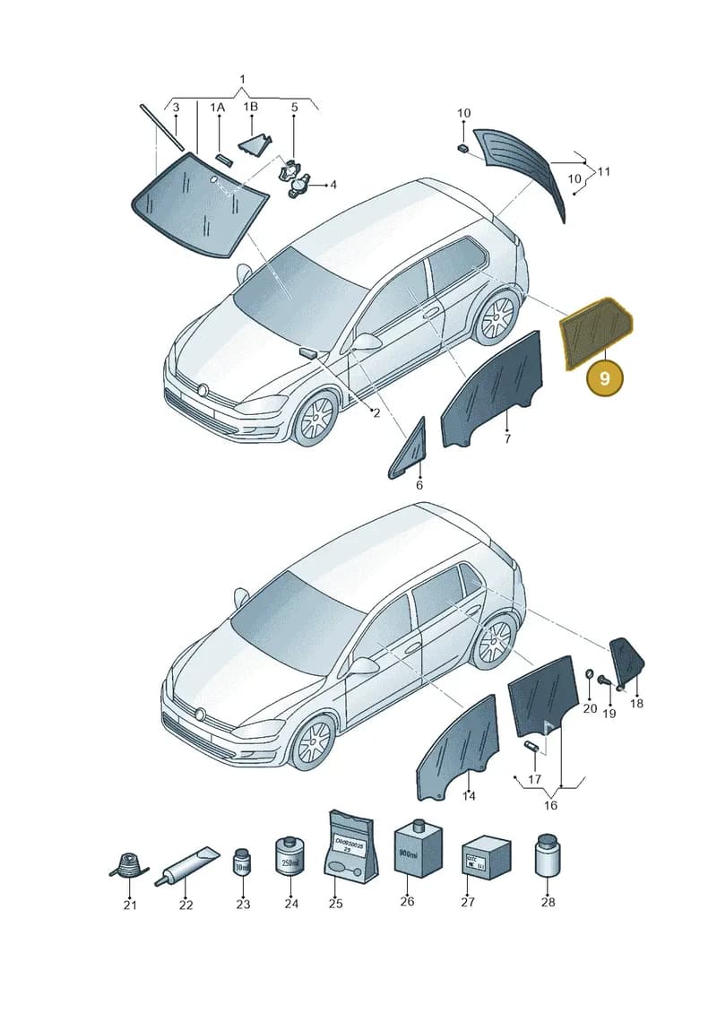 5G3845041CNVB — Volkswagen Golf 1.4 BlueMotion (2014-2017) diagram 781845000, position 9
