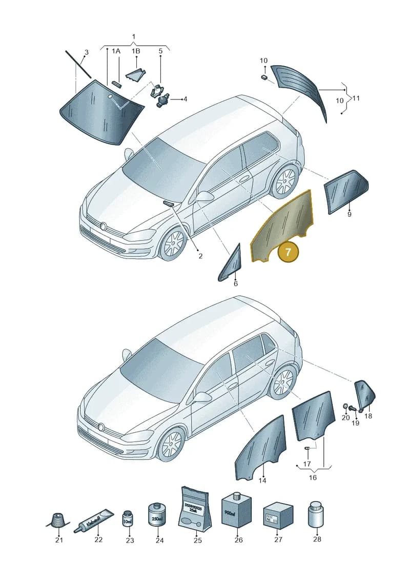 5G3845201B — Volkswagen Golf (2016-2020) diagram 746845000, position 7