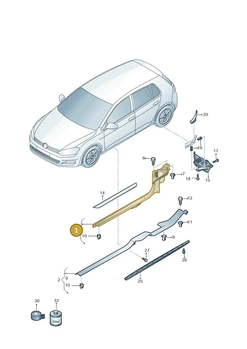 5G3853372B82V — Volkswagen Golf (2016-2020) diagram 746853300, position 1