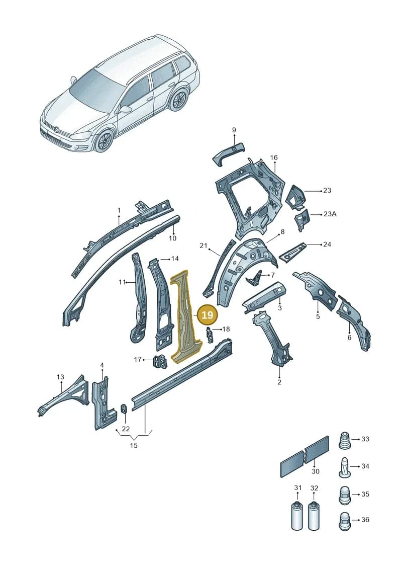 5G4809219D — Volkswagen Golf Estate 1.4 (2014-2017) diagram 763809000, position 19