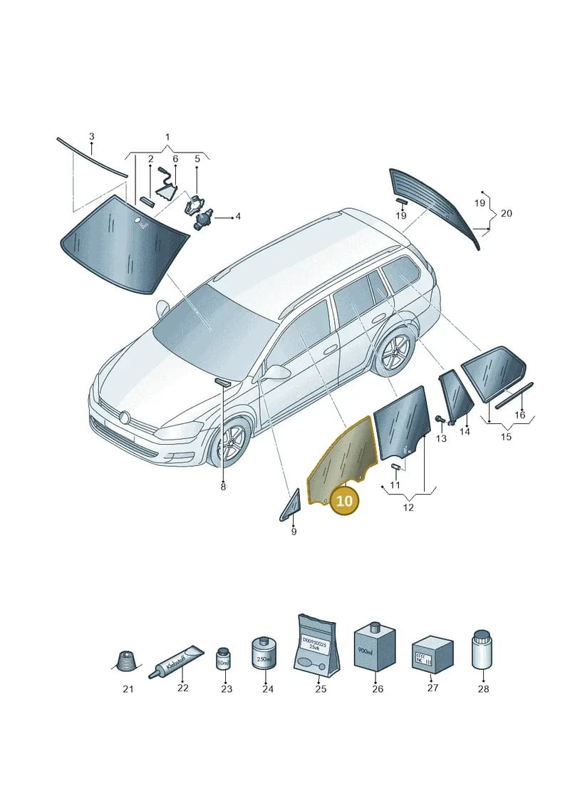 5G4845201B — Volkswagen Golf (2016-2020) diagram 763845000, position 10