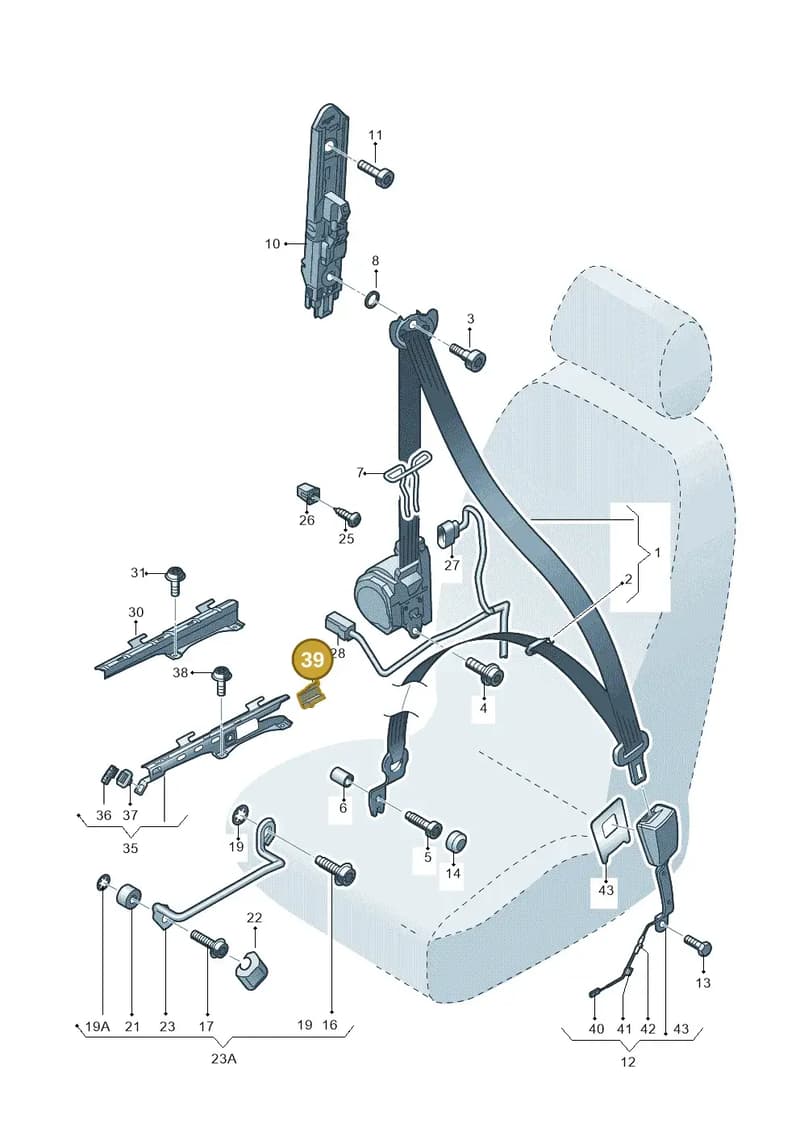 5G4857178 — Audi A3 Sportback (2016-2020) diagram 745857600, position 39