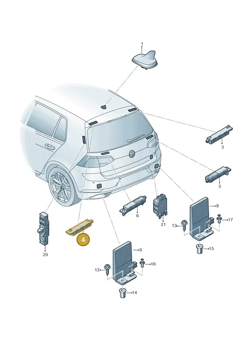 5G6035577H — Volkswagen Golf (2016-2020) diagram 827035200, position 4