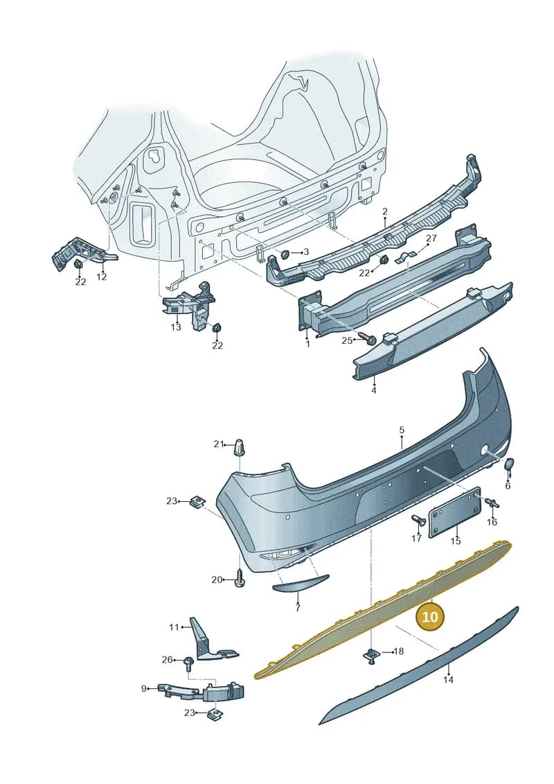5G6807568B9B9 — Volkswagen Golf 1.4 BlueMotion (2012-2017) diagram 746807500, position 10