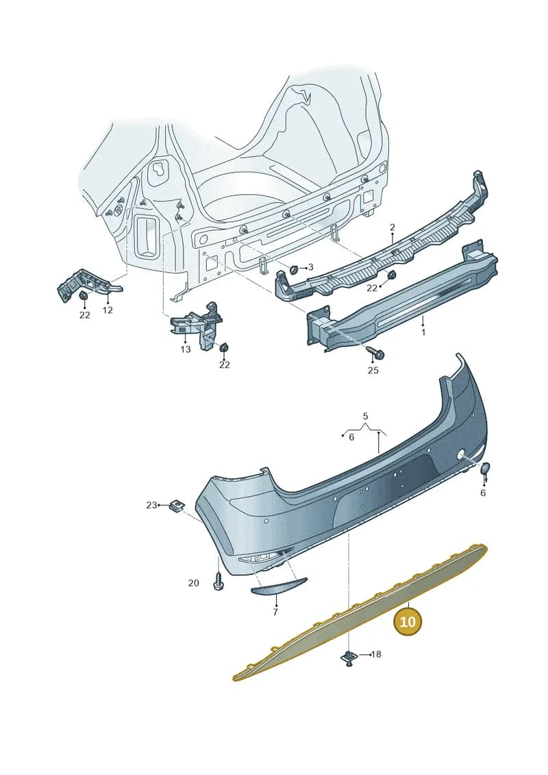 5G6807568B9B9 — Volkswagen Golf Sportsvan (2014-2020) diagram 780807050, position 10