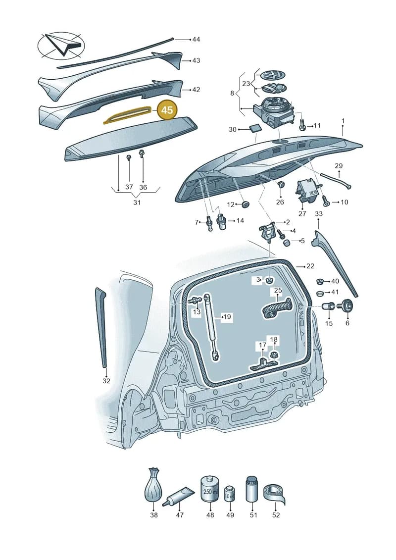 5G6827739041 — Volkswagen Golf (2016-2020) diagram 746827000, position 45