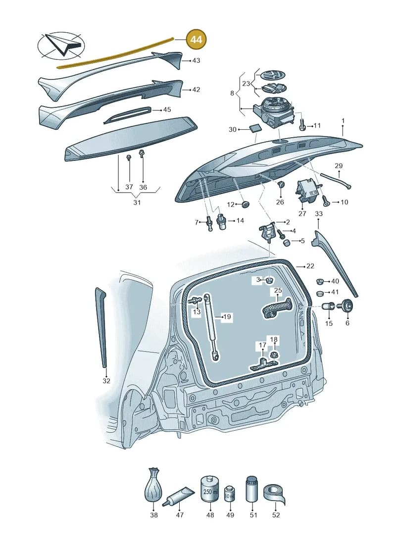 5G6827940A041 — Volkswagen Golf (2016-2020) diagram 746827000, position 44