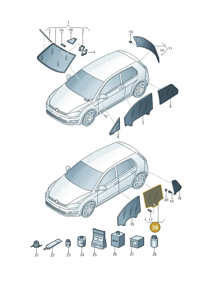 5G6845026 — Volkswagen Golf 1.4 BlueMotion (2014-2017) diagram 781845000, position 16