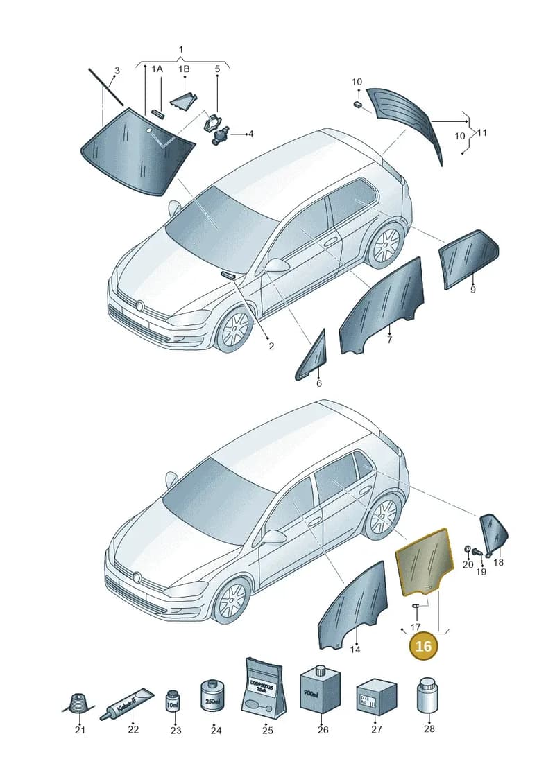 5G6845026D — Volkswagen Golf (2016-2020) diagram 746845000, position 16