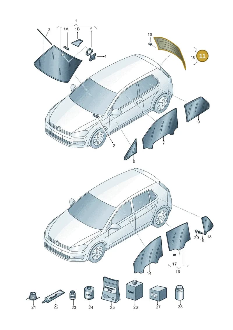 5G6845051BLNVB — Volkswagen Golf (2016-2020) diagram 746845000, position 11