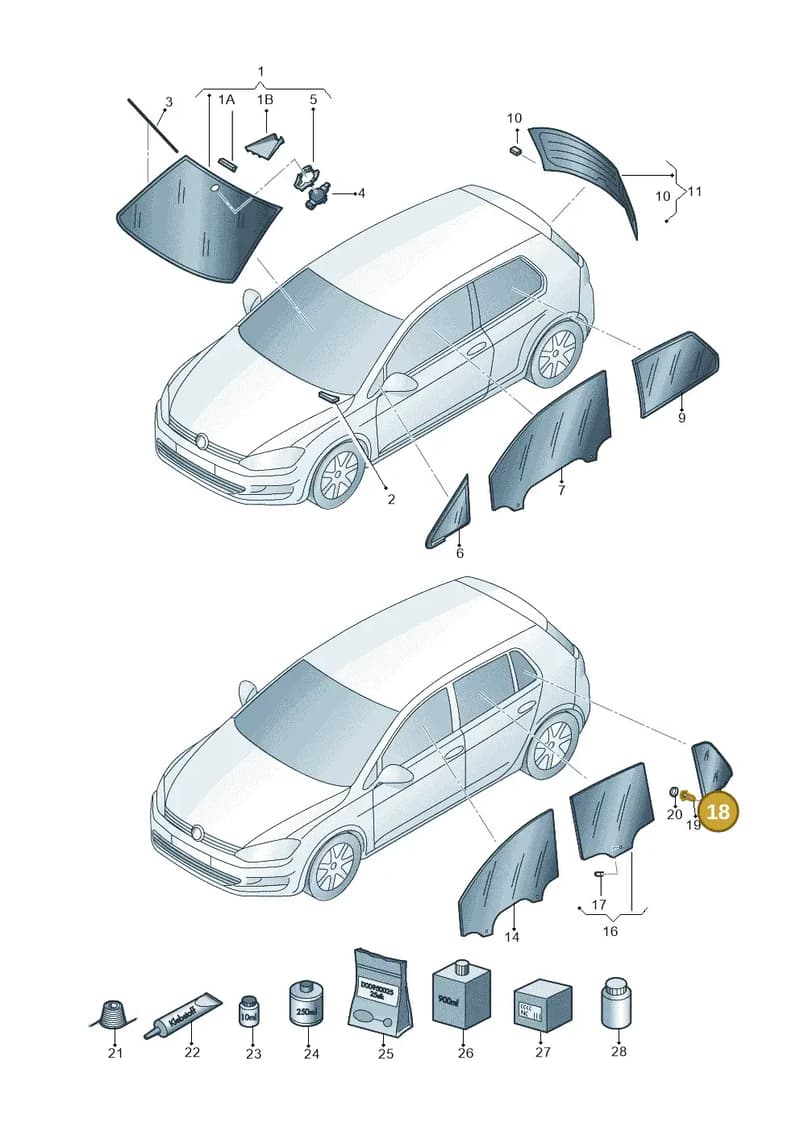 5G6845213C — Volkswagen Golf (2016-2020) diagram 746845000, position 18