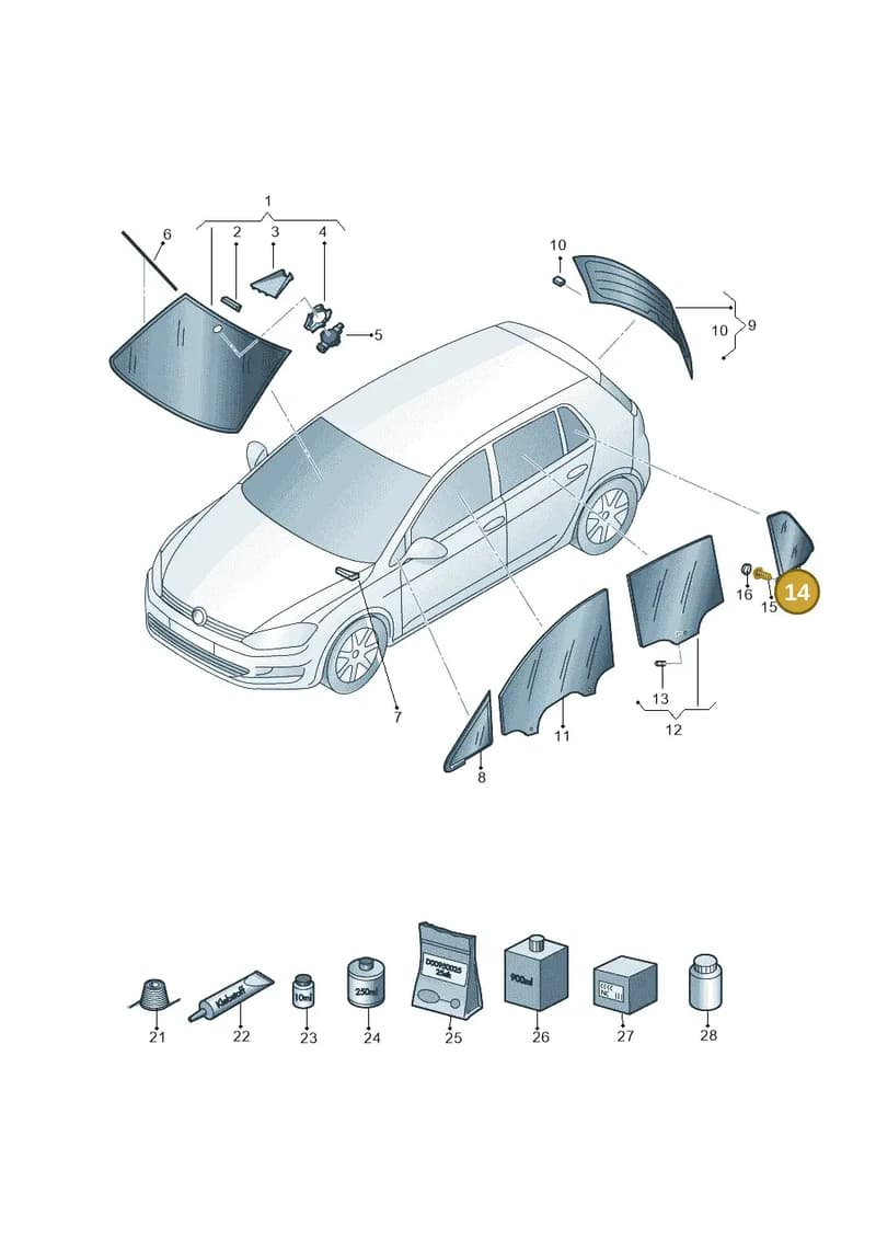 5G6845214C — Volkswagen e-Golf (2014-2021) diagram 774845000, position 14