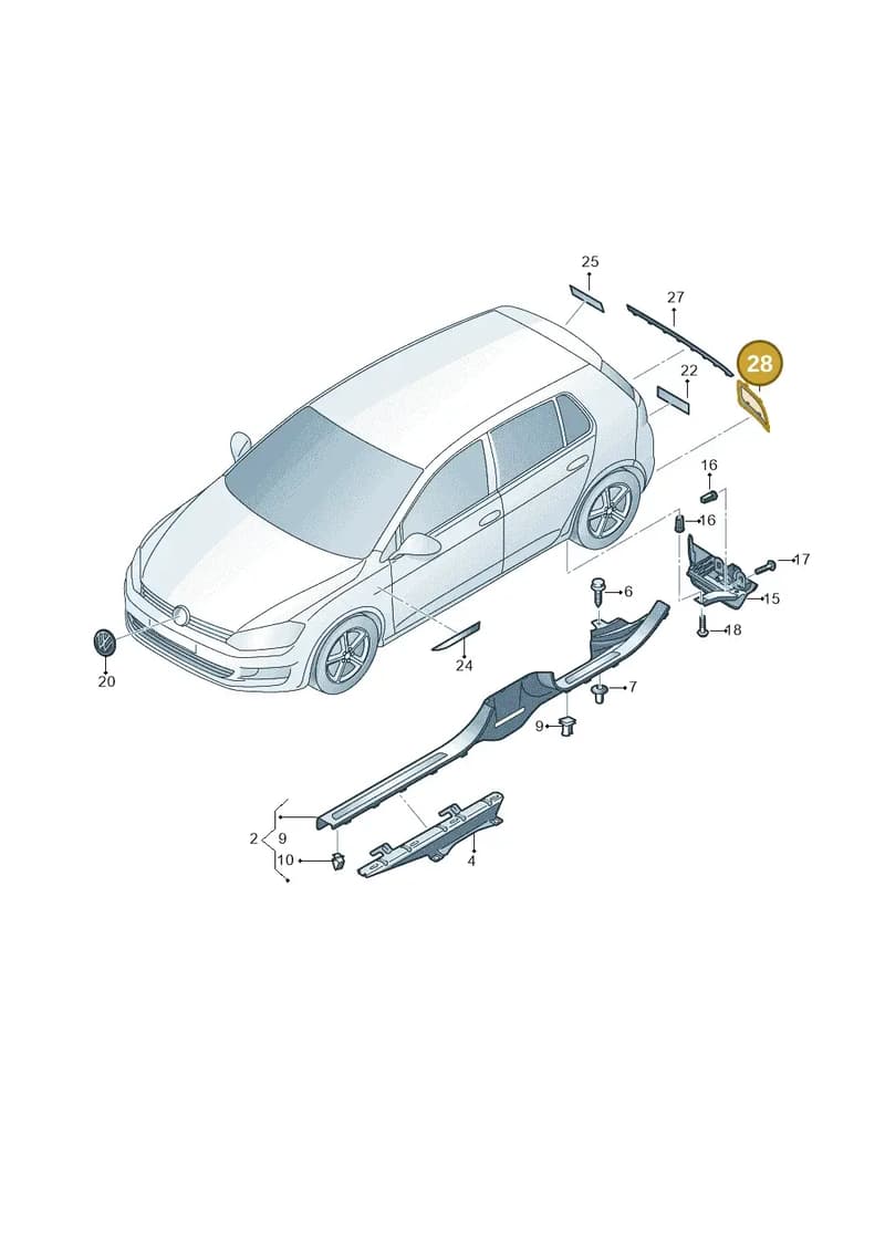 5G6853332A2ZZ — Volkswagen e-Golf (2014-2021) diagram 774853300, position 28