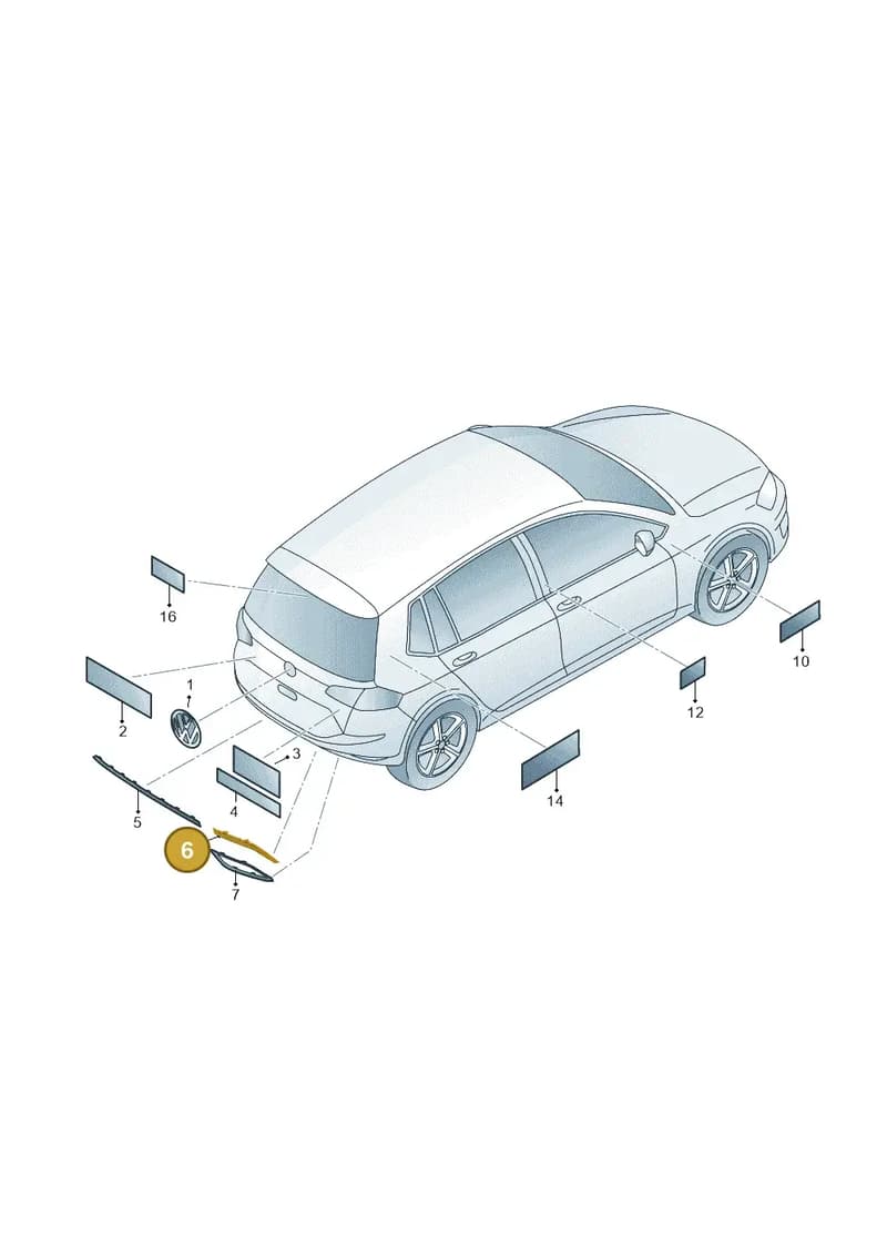 5G6853332A2ZZ — Volkswagen Golf Sportsvan (2014-2020) diagram 780853500, position 6