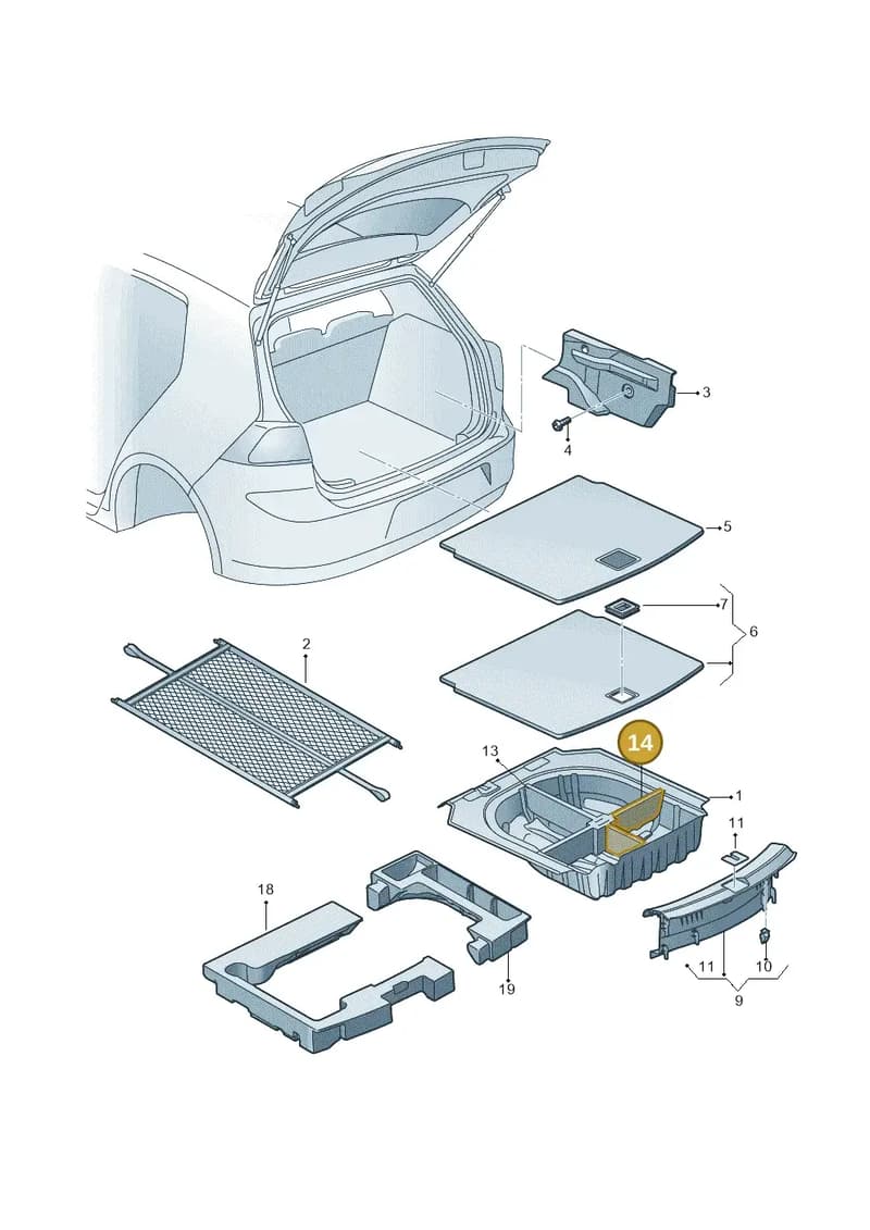 5G6867873A — Volkswagen Golf 1.4 BlueMotion (2012-2017) diagram 746863800, position 14