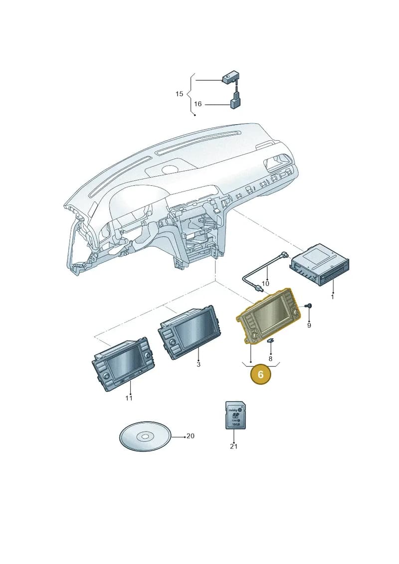 5G6919606A — Volkswagen T-Cross (2019-2024) diagram 589035000, position 6