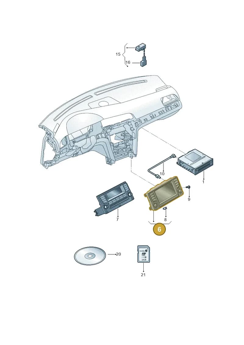 5G6919606A — Volkswagen Phideon (2016-2023) diagram 852035000, position 6