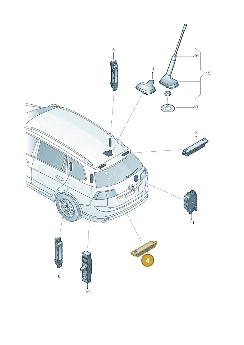 5G9035577A — Volkswagen Golf Estate (2013-2017) diagram 763035100, position 4