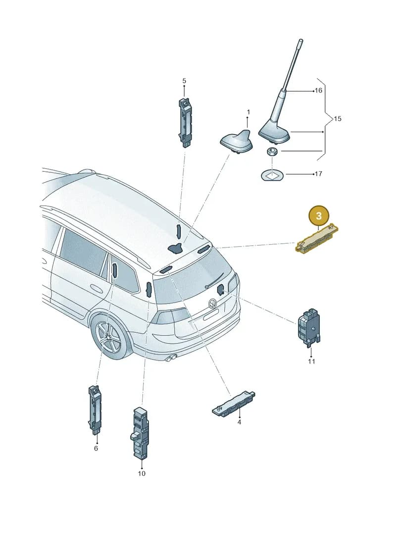5G9035577G — Volkswagen Golf Estate (2013-2017) diagram 763035100, position 3