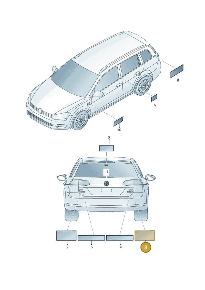 5G9853675BJZQ — Volkswagen Golf Estate 1.4 (2014-2017) diagram 763853500, position 3