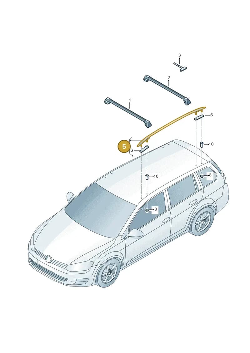 5G9860043C3Q7 — Volkswagen Golf Estate 1.4 (2014-2017) diagram 763860500, position 5