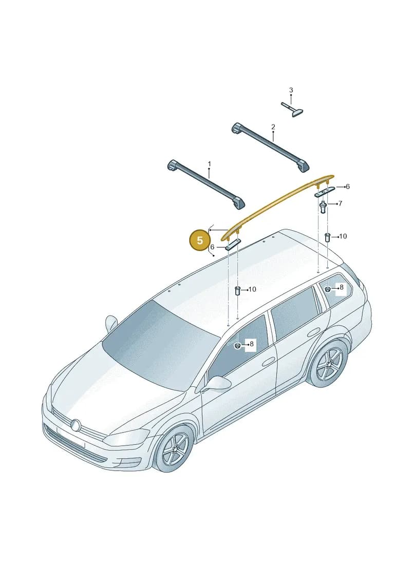 5G9860043C3Q7 — Volkswagen Golf (2016-2020) diagram 763860050, position 5