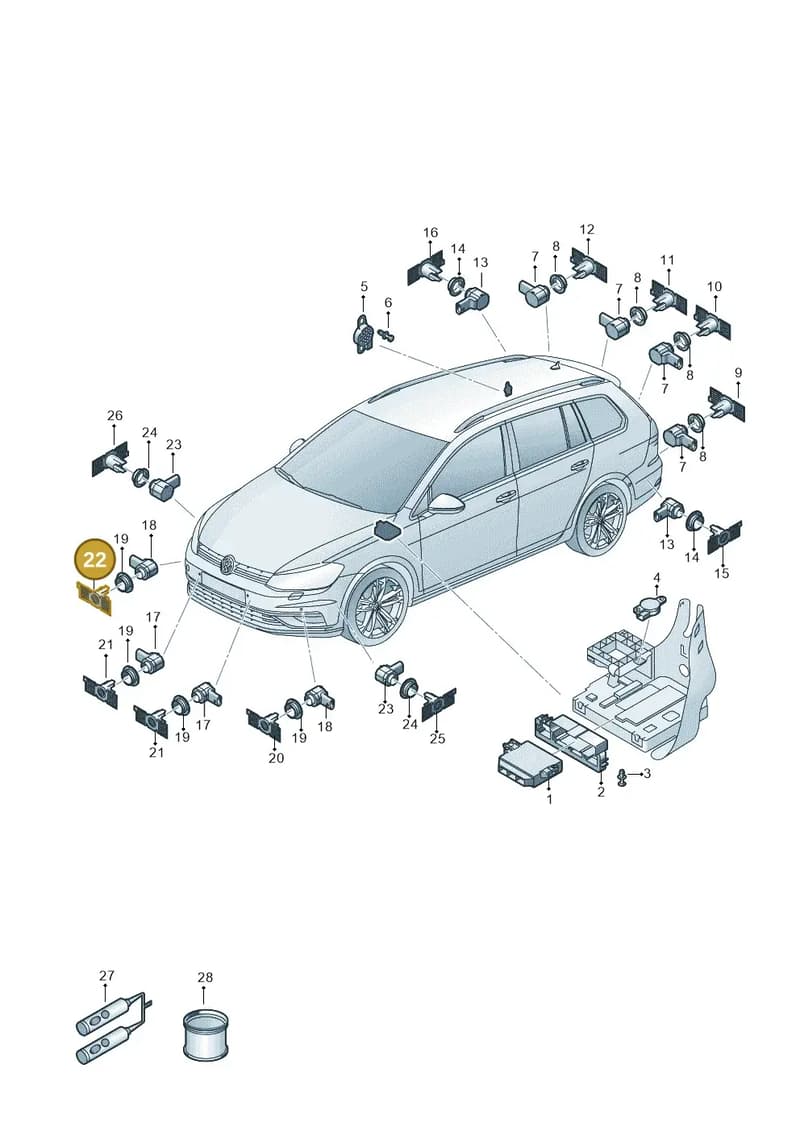 5G9919494 — Volkswagen Golf (2016-2020) diagram 827919100, position 22