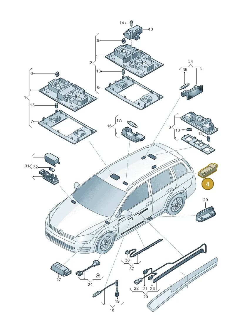 5G9947292GZA2 — Volkswagen Golf Estate 1.4 (2014-2017) diagram 763947000, position 4