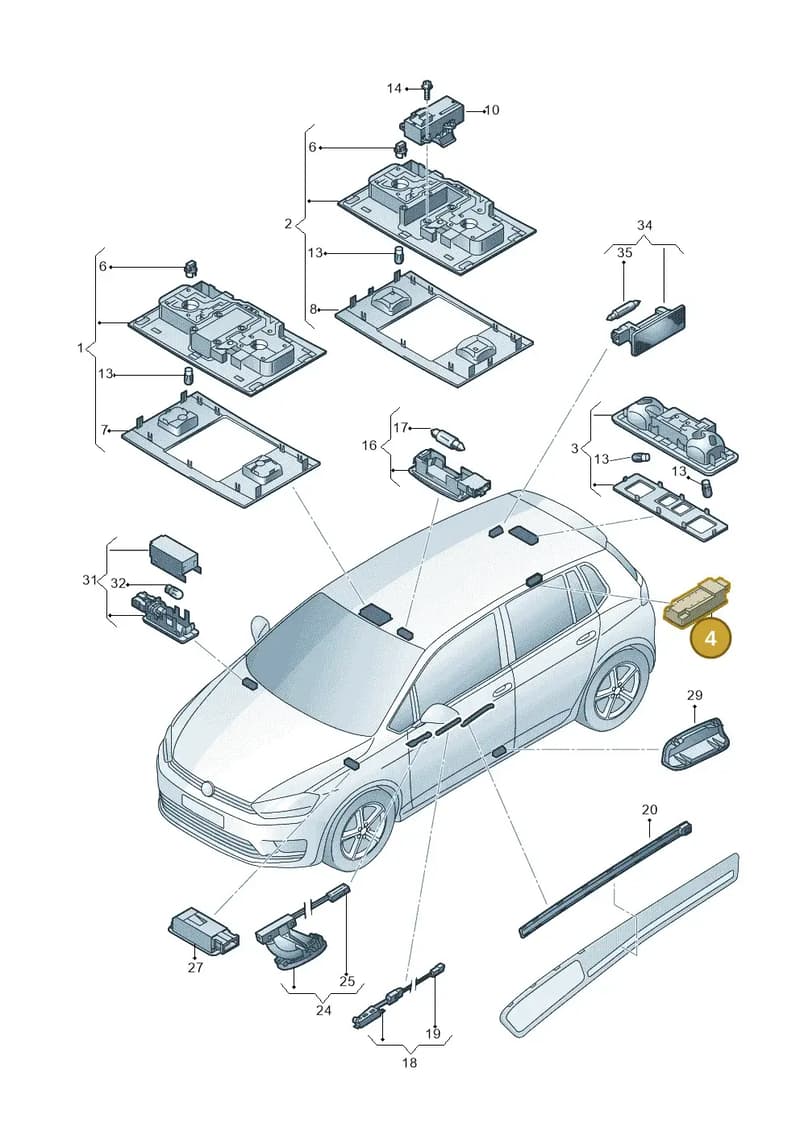 5G9947292GZA2 — Volkswagen Golf Sportsvan (2014-2020) diagram 780947000, position 4