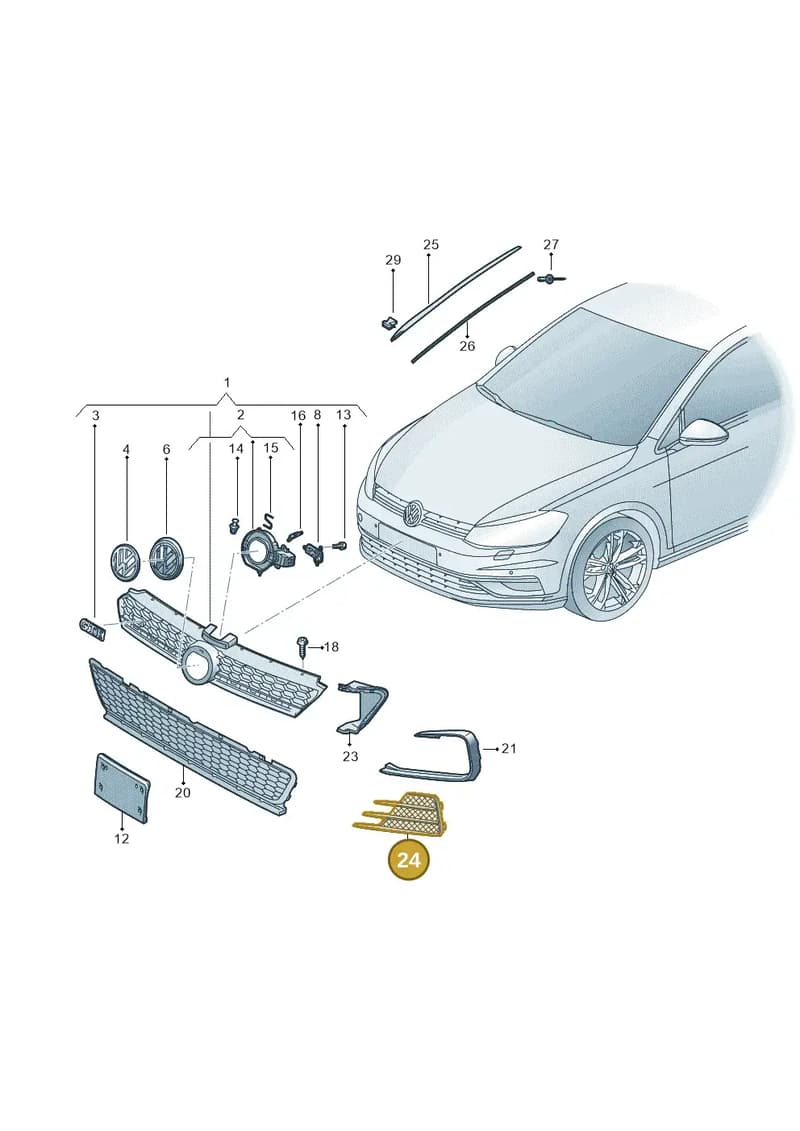 5GE853665D9B9 — Volkswagen Golf (2016-2020) diagram 827853400, position 24