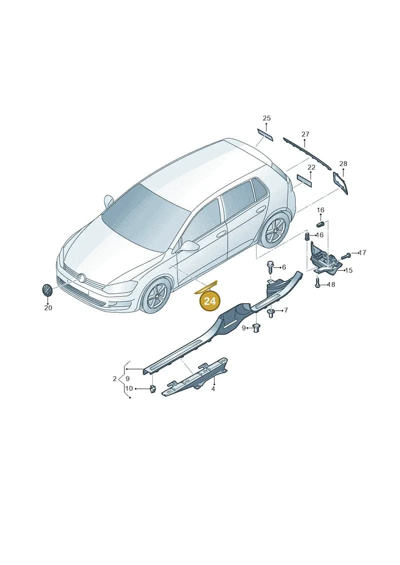5GE853688DJMX — Volkswagen e-Golf (2014-2021) diagram 774853300, position 24