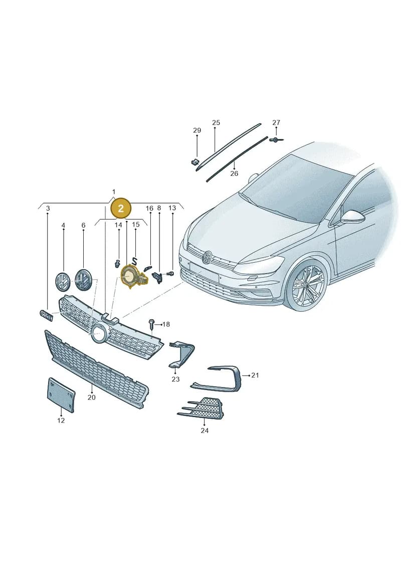 5GE898700A — Volkswagen Golf (2016-2020) diagram 827853400, position 2