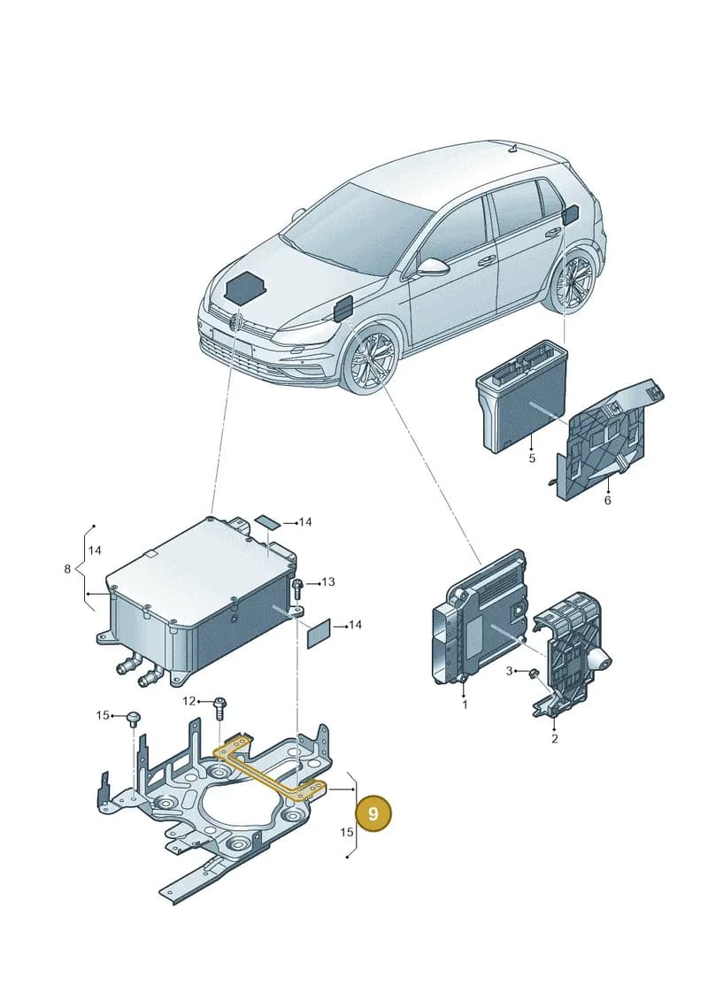 5GE906129C — Volkswagen e-Golf (2014-2021) diagram 774906240, position 9