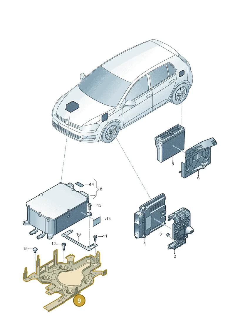 5GE906131A — Volkswagen e-Golf (2014-2021) diagram 774906200, position 9