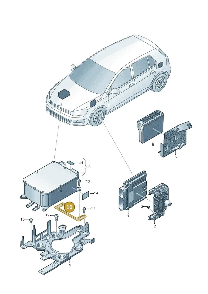 5GE906204A — Volkswagen e-Golf (2014-2021) diagram 774906200, position 10